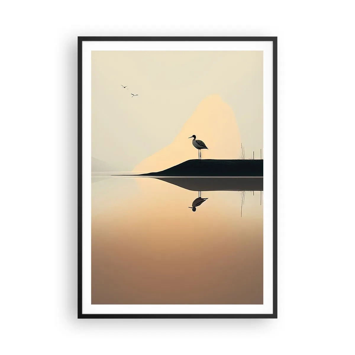 Affisch i svart ram - Herre på sjön - 70x100 cm