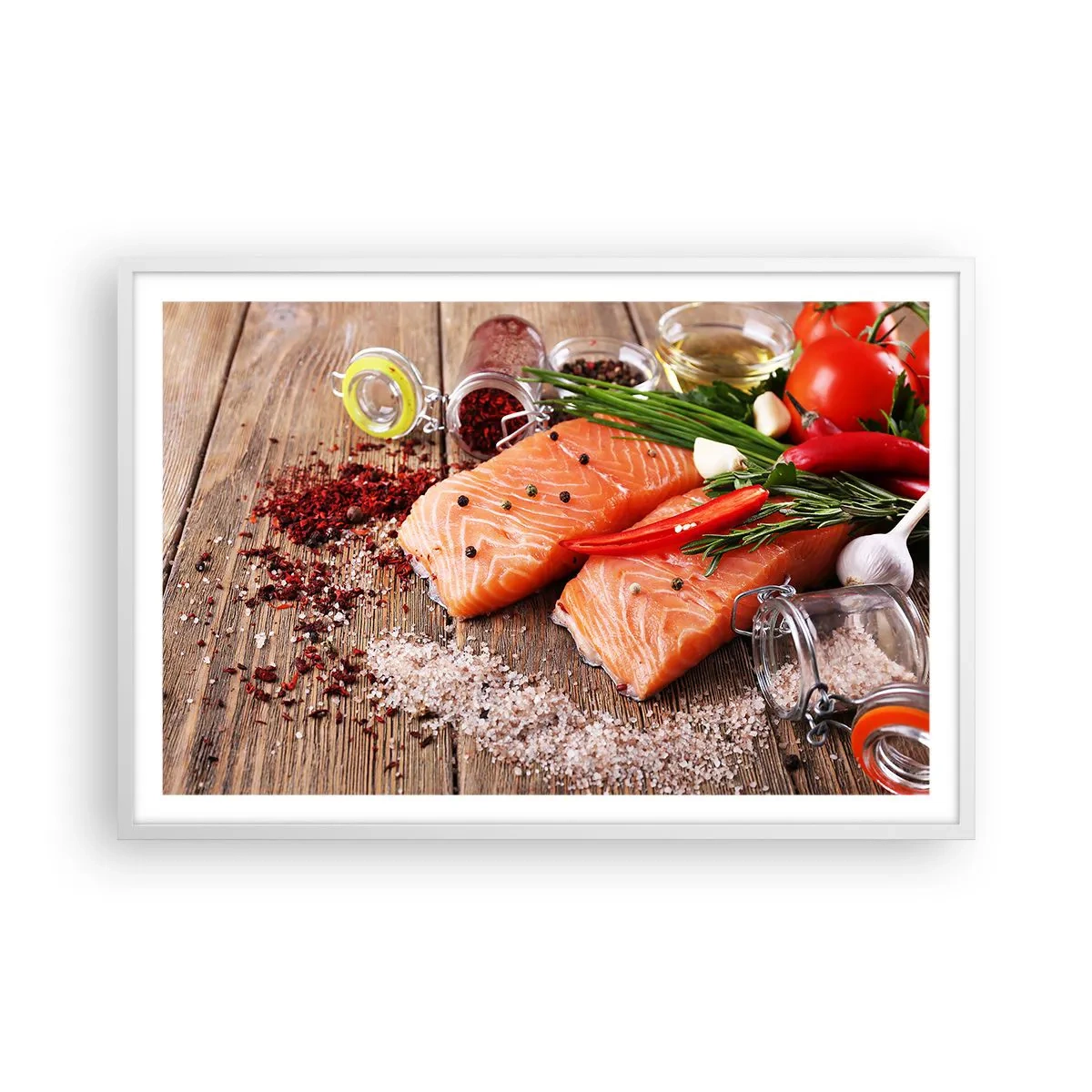 Affisch i vit ram - Norskt äventyr i köket - 91x61 cm