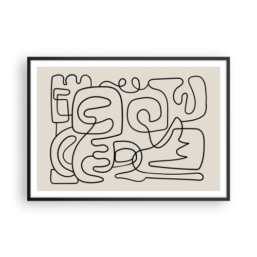 Affisch i svart ram - Följ spåret - 100x70 cm