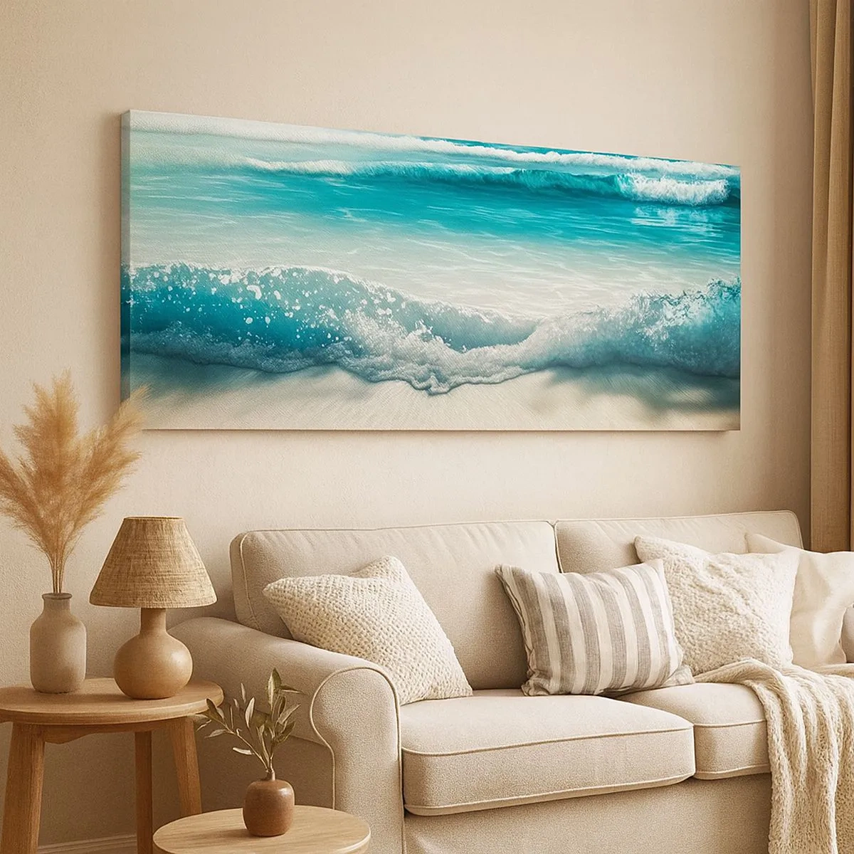 Canvastavla - Bild på duk - Lugnet i havet - 100x40 cm