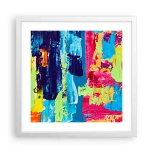 Affisch i vit ram - Livet är skönt! - 40x40 cm