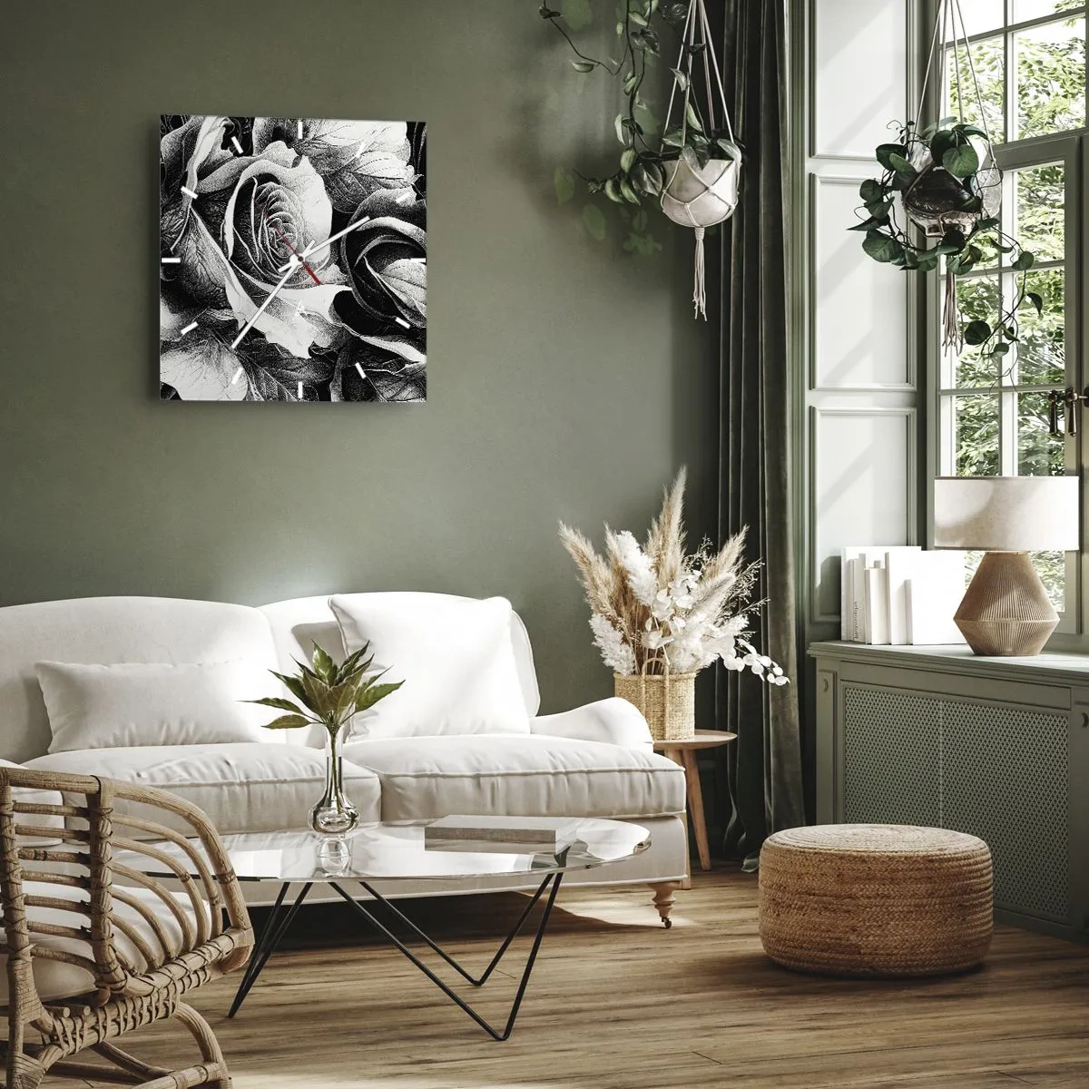 Väggklocka - Klocka på glas - Alltid drottningen - 30x30 cm