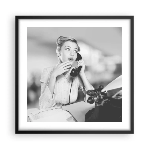 Affisch i svart ram - Hallå, tillbaka till 50-talet. - 50x50 cm