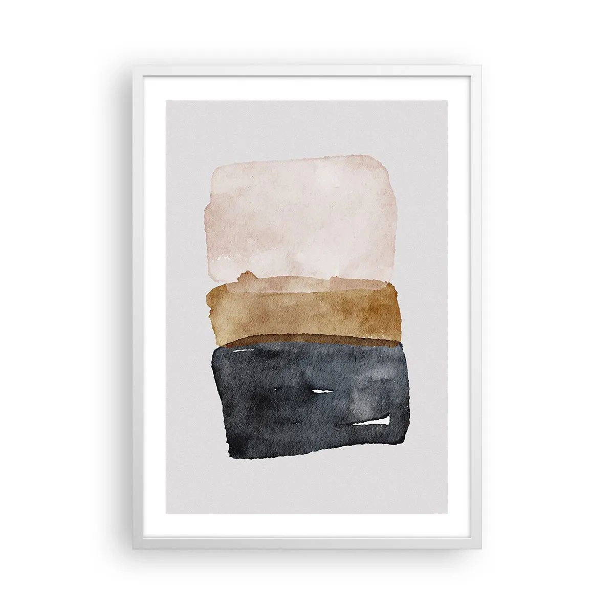 Affisch i vit ram - Komposition av jordens färger - 50x70 cm
