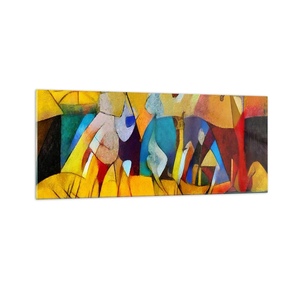 Glastavla - Bild på glas - Sol - liv -glädje - 100x40 cm