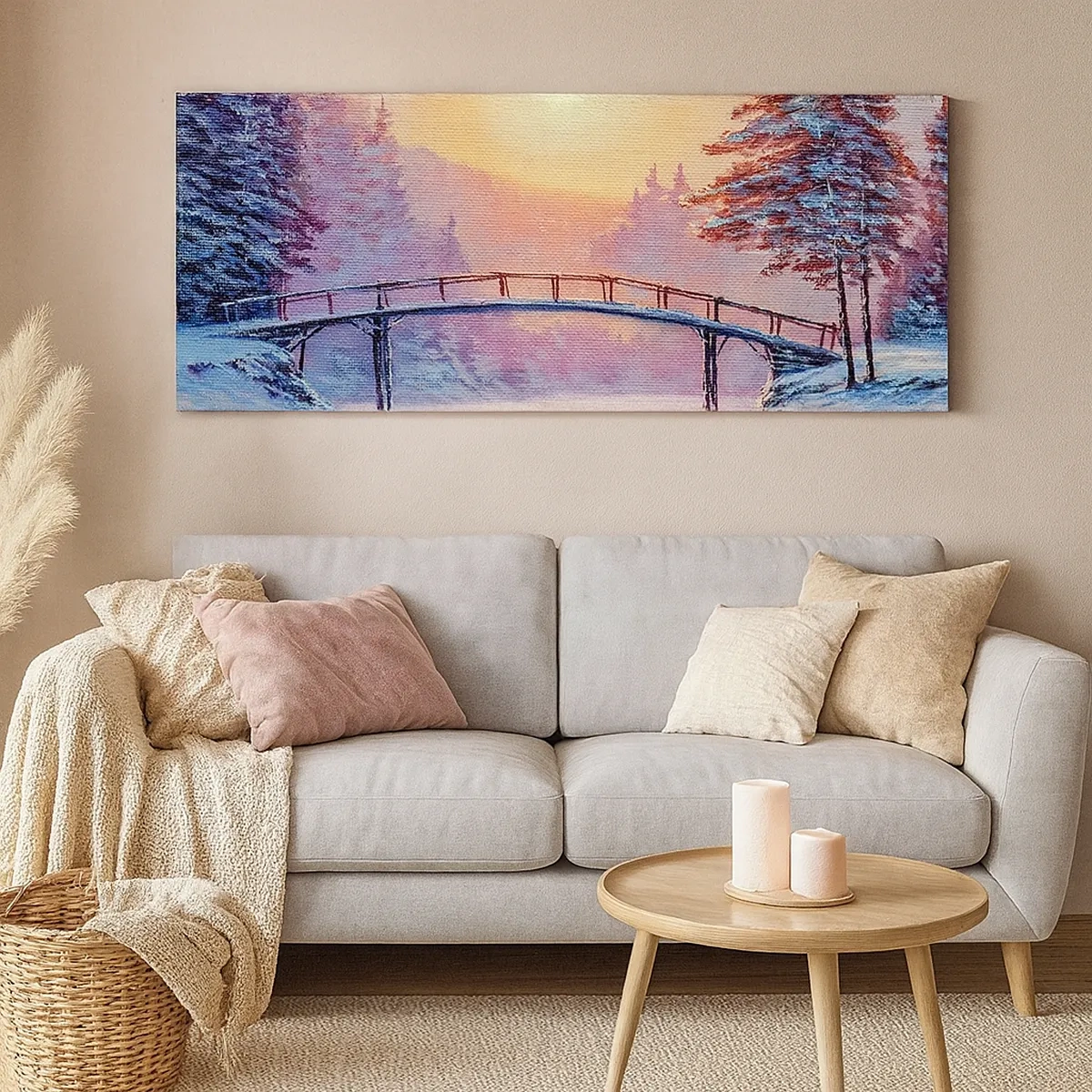 Canvastavla - Bild på duk - De fyra årstiderna - vinter - 30x30 cm