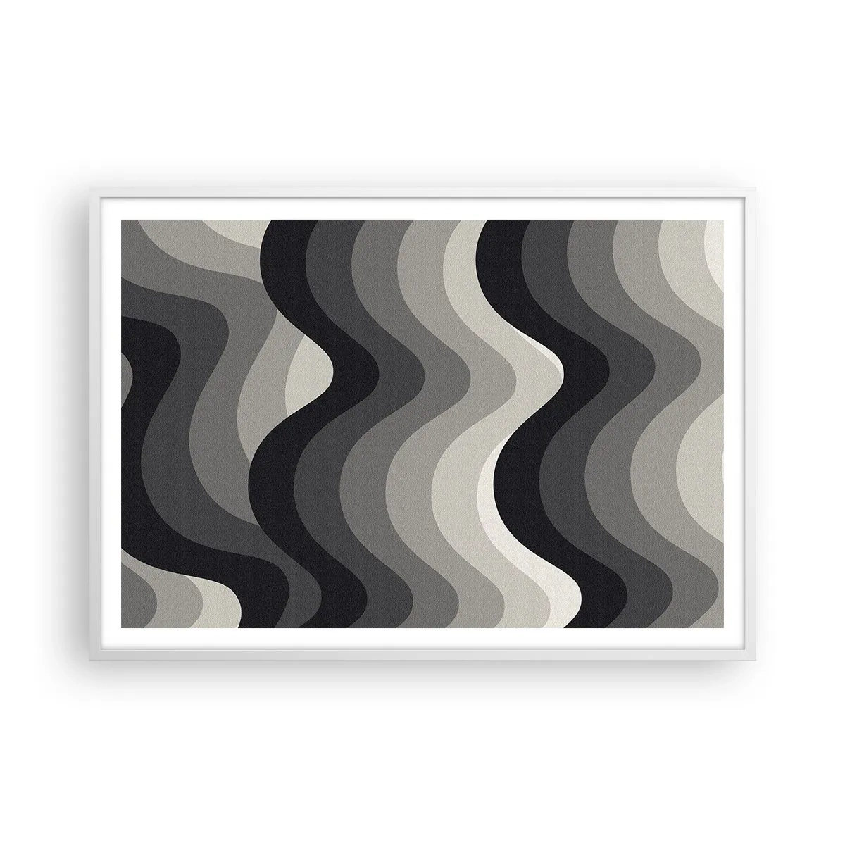 Affisch i vit ram - Våg efter våg - 100x70 cm