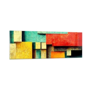Glastavla - Bild på glas - Festival av räta vinklar - 90x30 cm