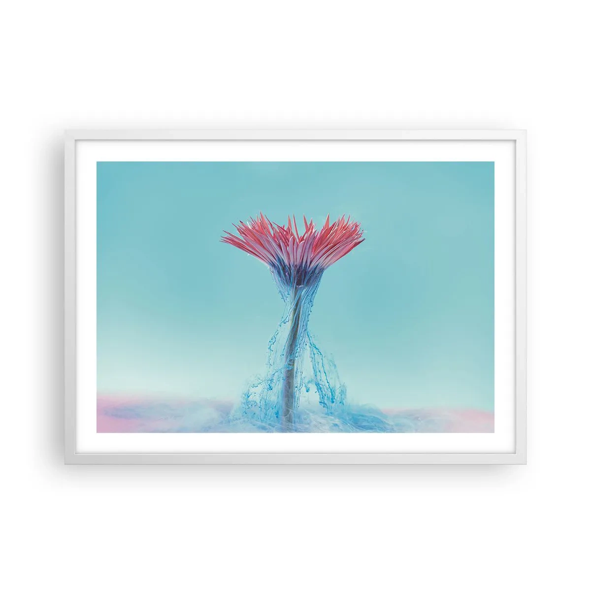 Affisch i vit ram - I upplivande famn - 70x50 cm