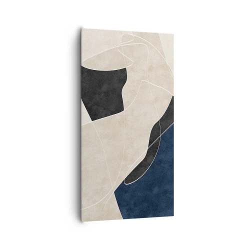 Canvastavla - Bild på duk - Abstrakt komposition - färgkontrast - 65x120 cm