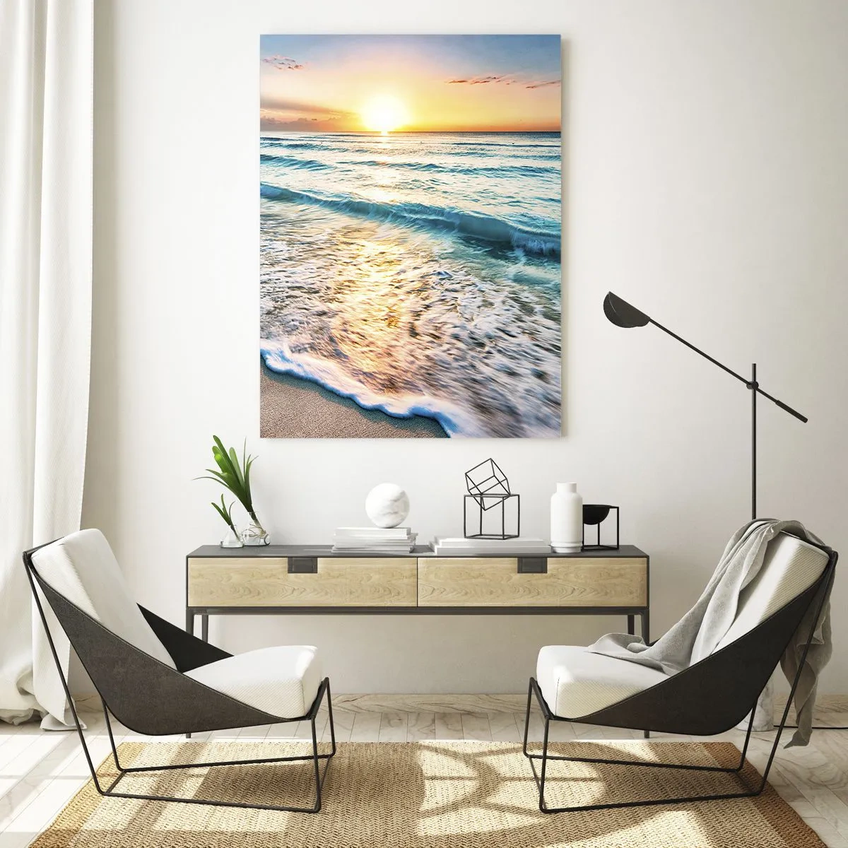 Glastavla - Bild på glas - Vy värd besväret - 70x100 cm
