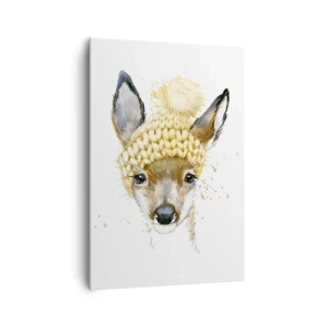 Canvastavla - Bild på duk - För vinter i insnöad skog - 70x100 cm