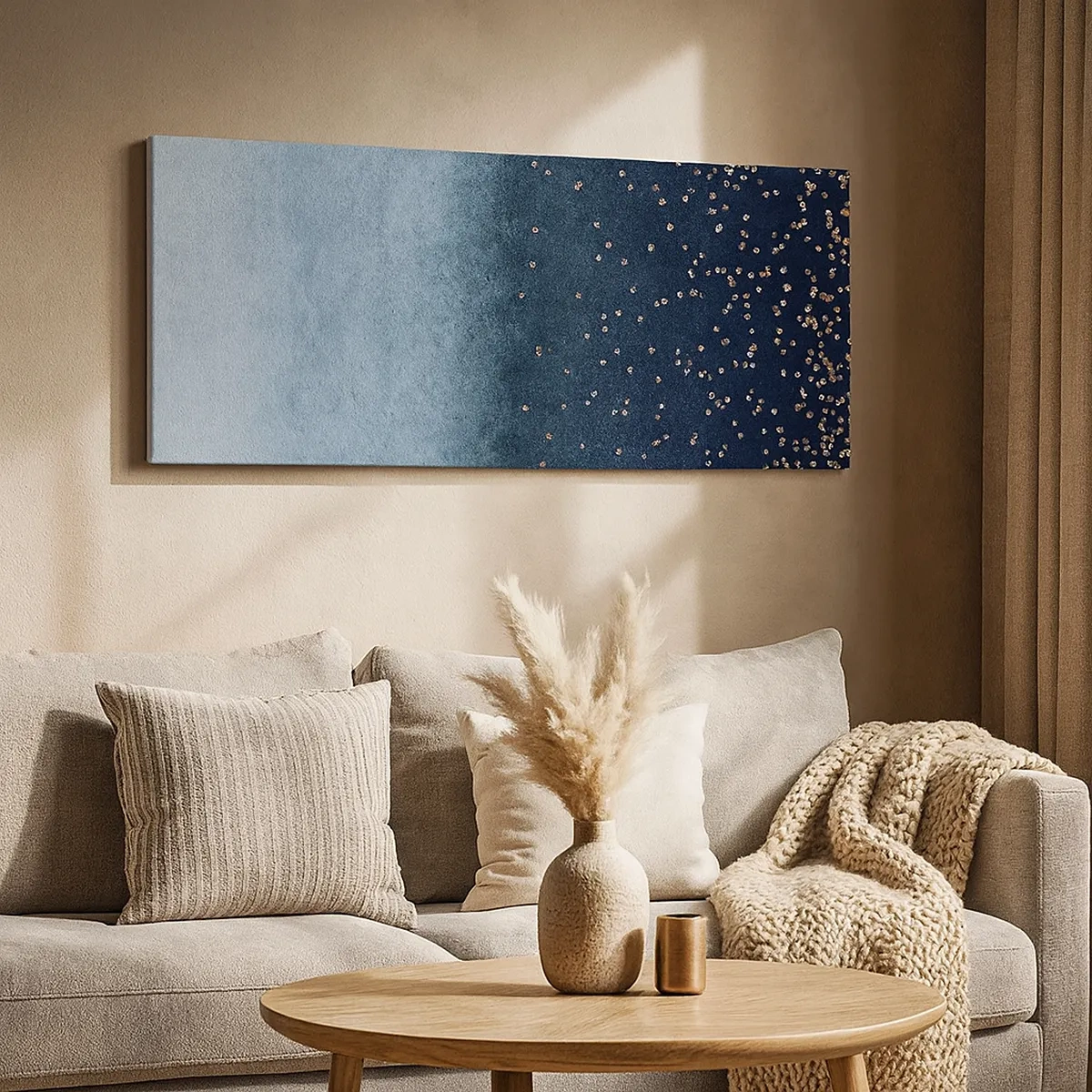 Canvastavla - Bild på duk - Komposition – blåa faser - 30x30 cm