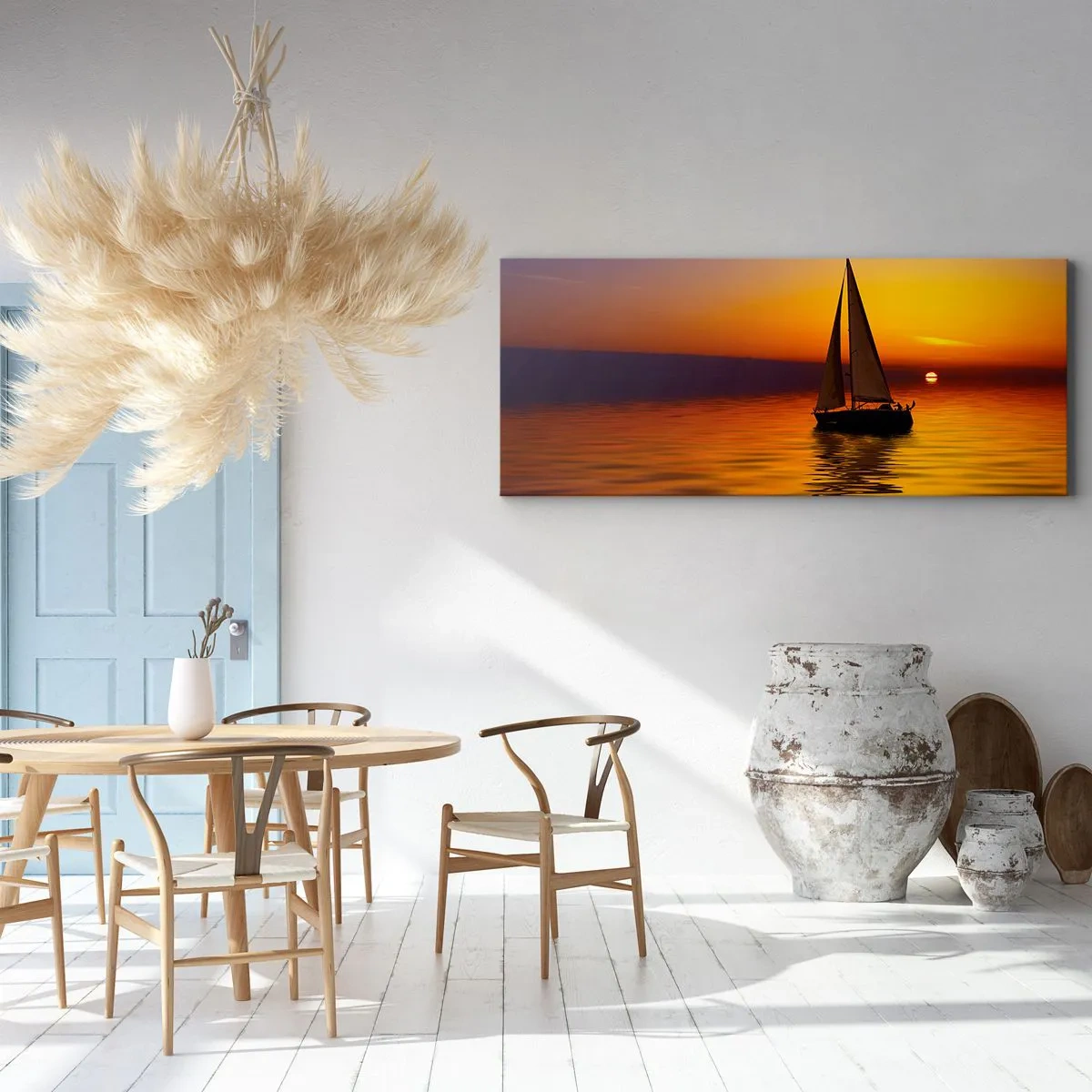 Canvastavla - Bild på duk - Så tyst i skymningen... - 120x50 cm