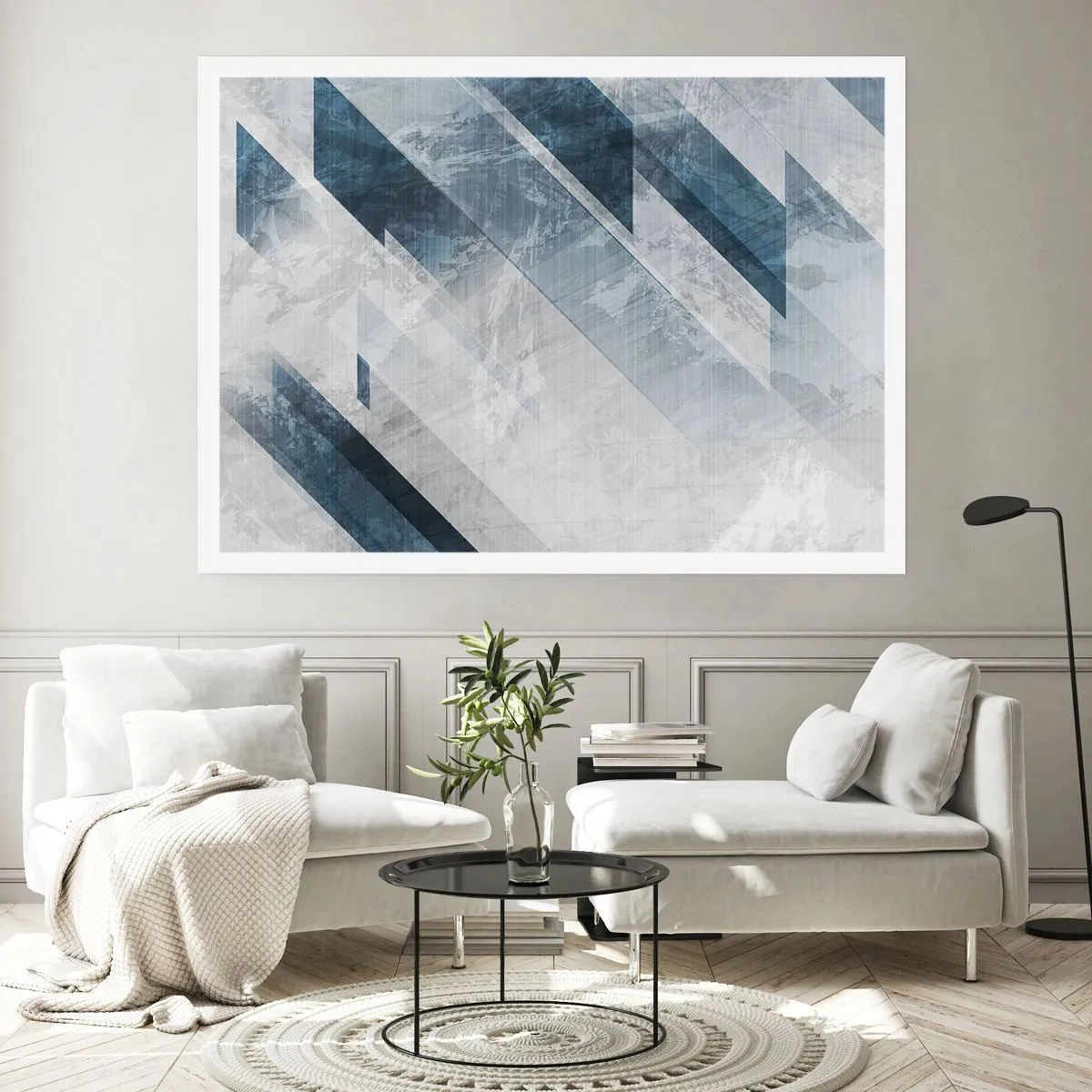 Affisch - Tredimensionell komposition – gråhetens rörelse - 91x61 cm