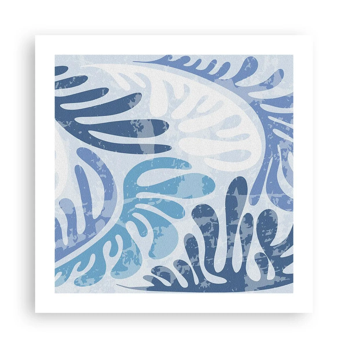 Affisch - Blåa ormbunkar - 50x50 cm