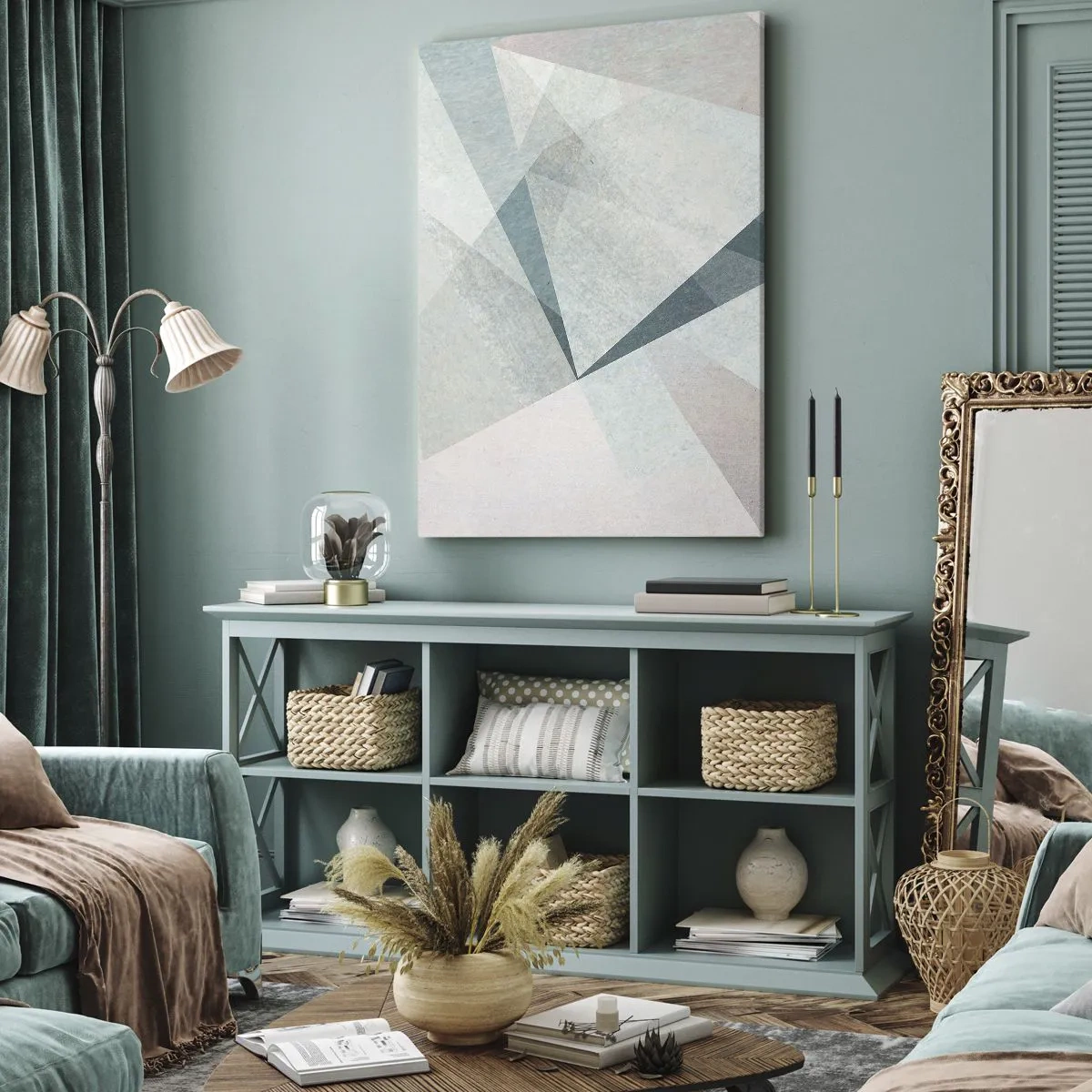 Canvastavla - Bild på duk - Lugnt trots dynamiskt - 65x120 cm