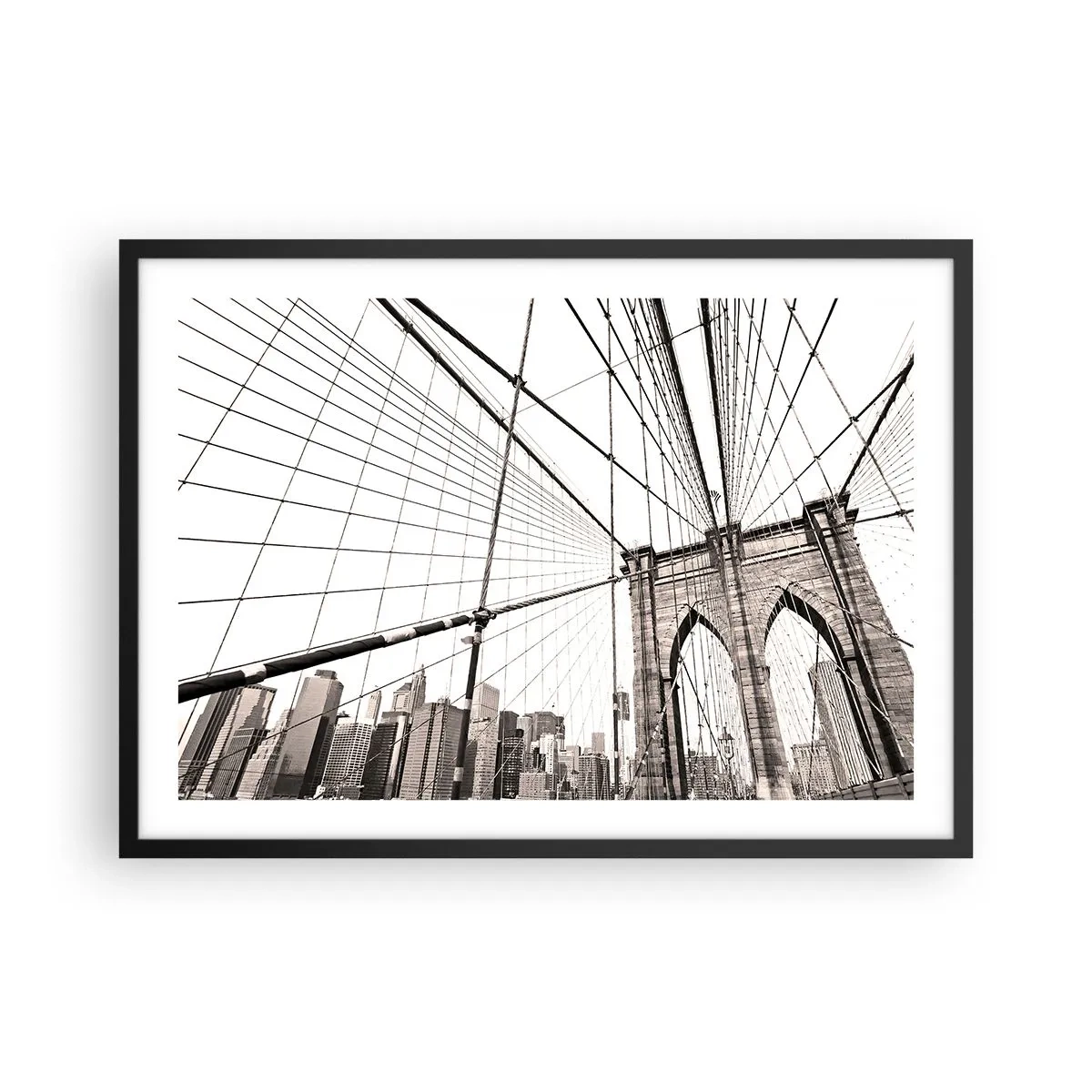 Affisch i svart ram - Domkyrkan i New York - 70x50 cm