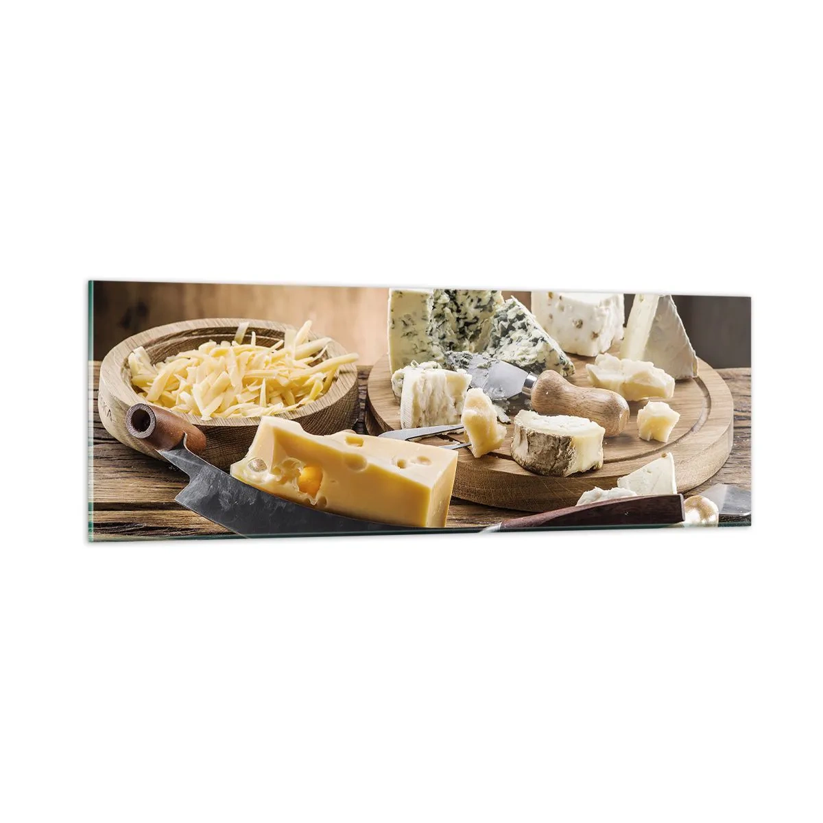 Glastavla - Bild på glas - Le åt osten - 90x30 cm