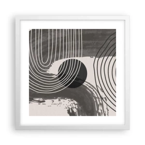 Affisch i vit ram - Ovalen vinner - 40x40 cm