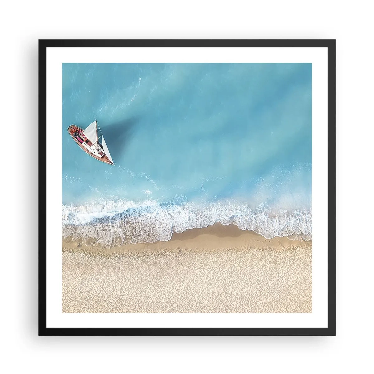 Affisch i svart ram - På gränsen mellan blå och guld - 60x60 cm