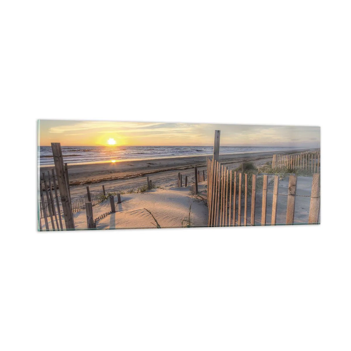 Glastavla - Bild på glas - Vindens sken och skugga - 90x30 cm