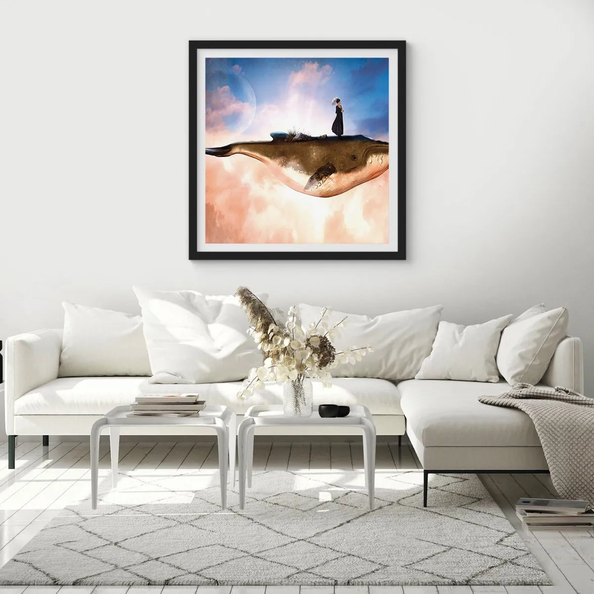 Affisch i svart ram - Överrealistisk resa - 30x30 cm