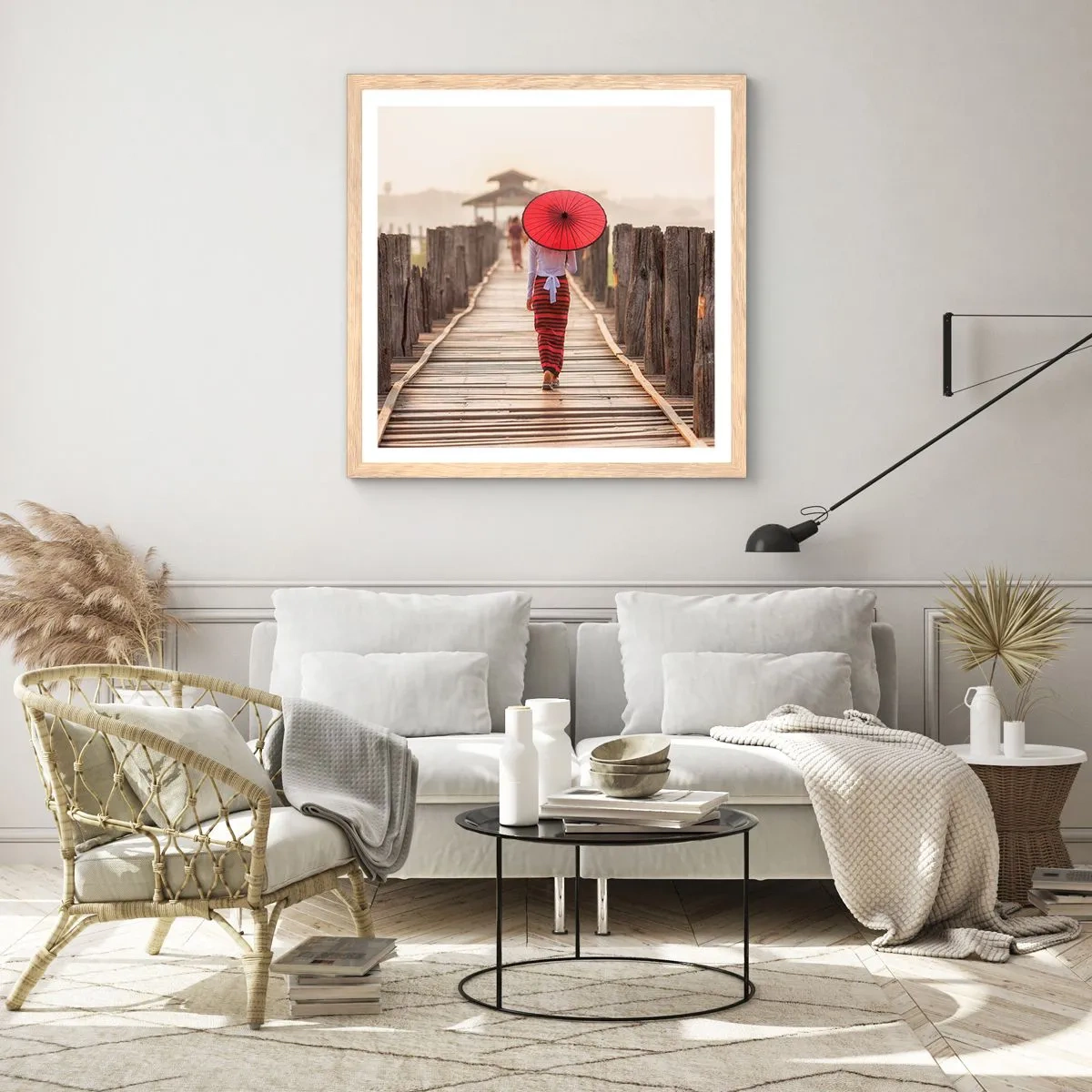 Affisch i ram av ljusek - På den gamla bron - 60x60 cm