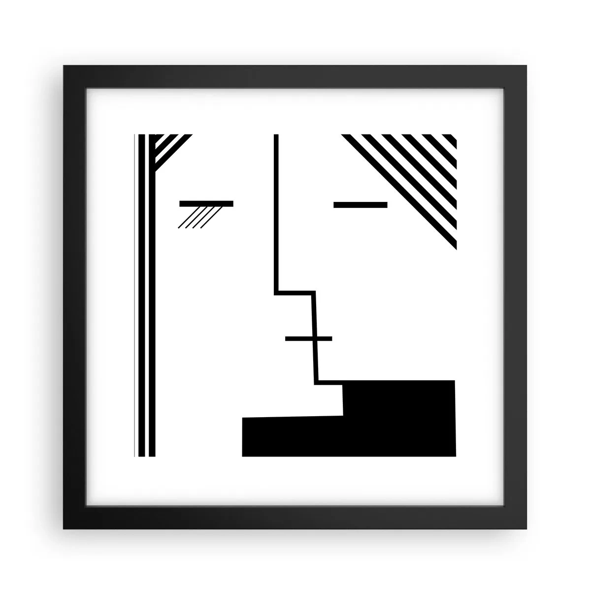 Affisch i svart ram - Bara en kyss - 30x30 cm