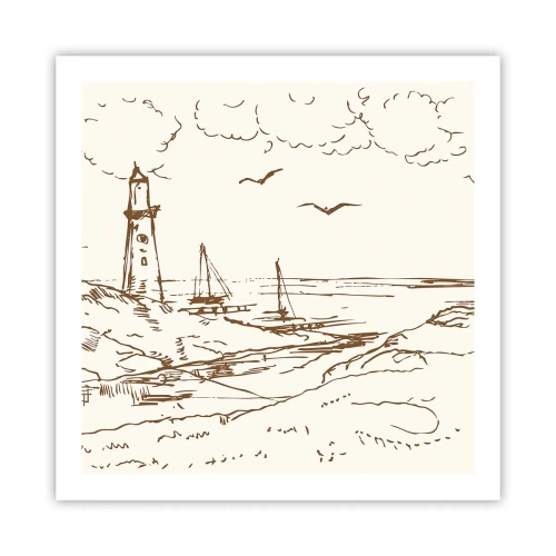 Affisch - Sommarminnets kontur - 60x60 cm