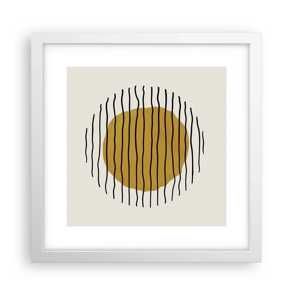 Affisch i vit ram - Abstraktion som darrar av glöd - 30x30 cm