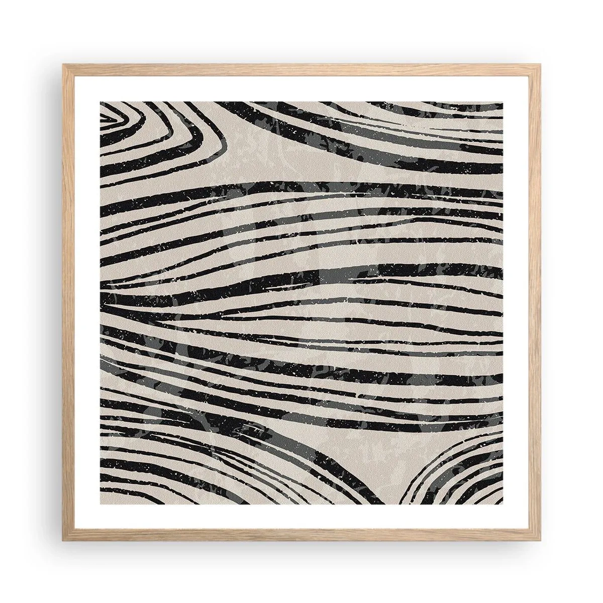 Affisch i ram av ljusek - Stänk av linjer - 60x60 cm