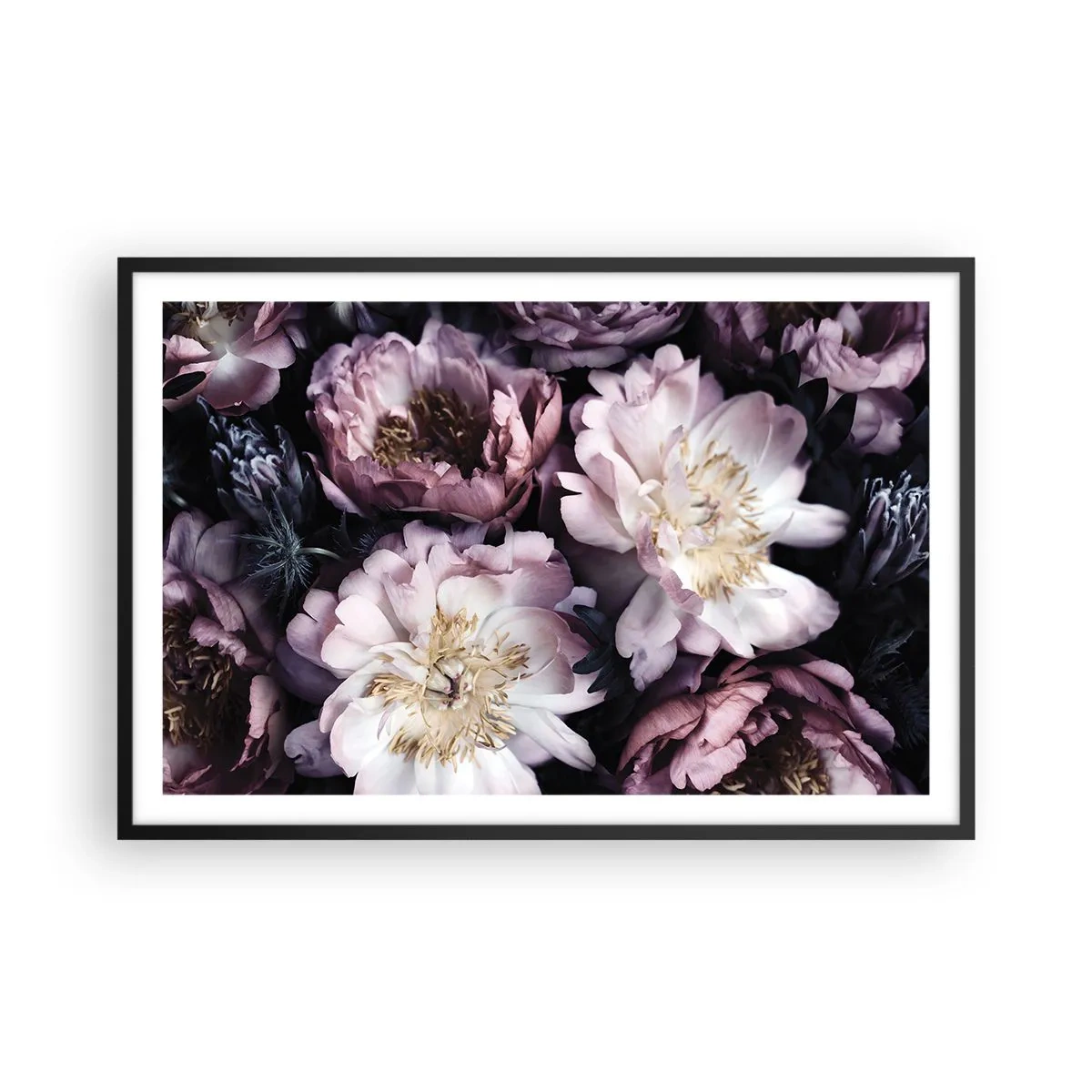 Affisch i svart ram - En bukett i gammal stil - 91x61 cm