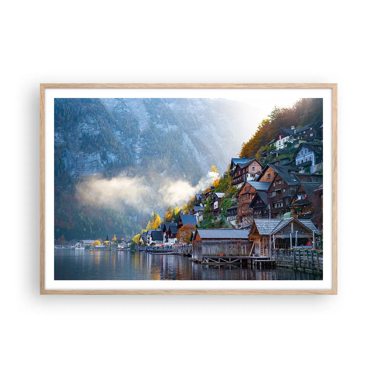 Affisch i ram av ljusek - Alpina klimat - 100x70 cm