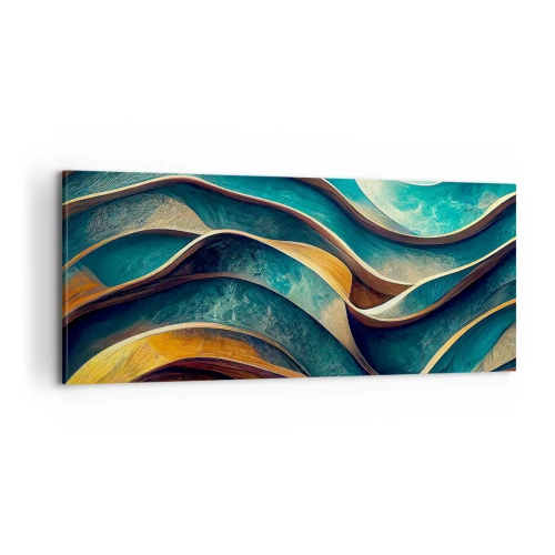 Canvastavla - Bild på duk - Meandrar av blått - 100x40 cm