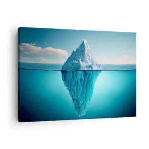 Canvastavla - Bild på duk - Ett isberg synligt ovanför och under vattenytan - 70x50cm - Isdrottning - Modern väggdekoration för vardagsrum och sovrum ARTTOR