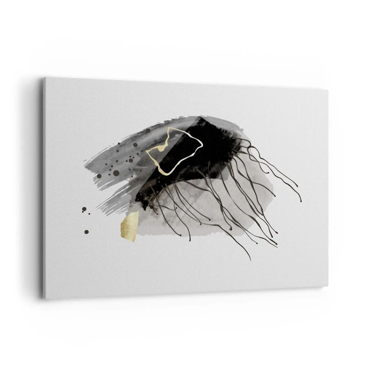 Canvastavla - Bild på duk - I svart och guld - 100x70 cm