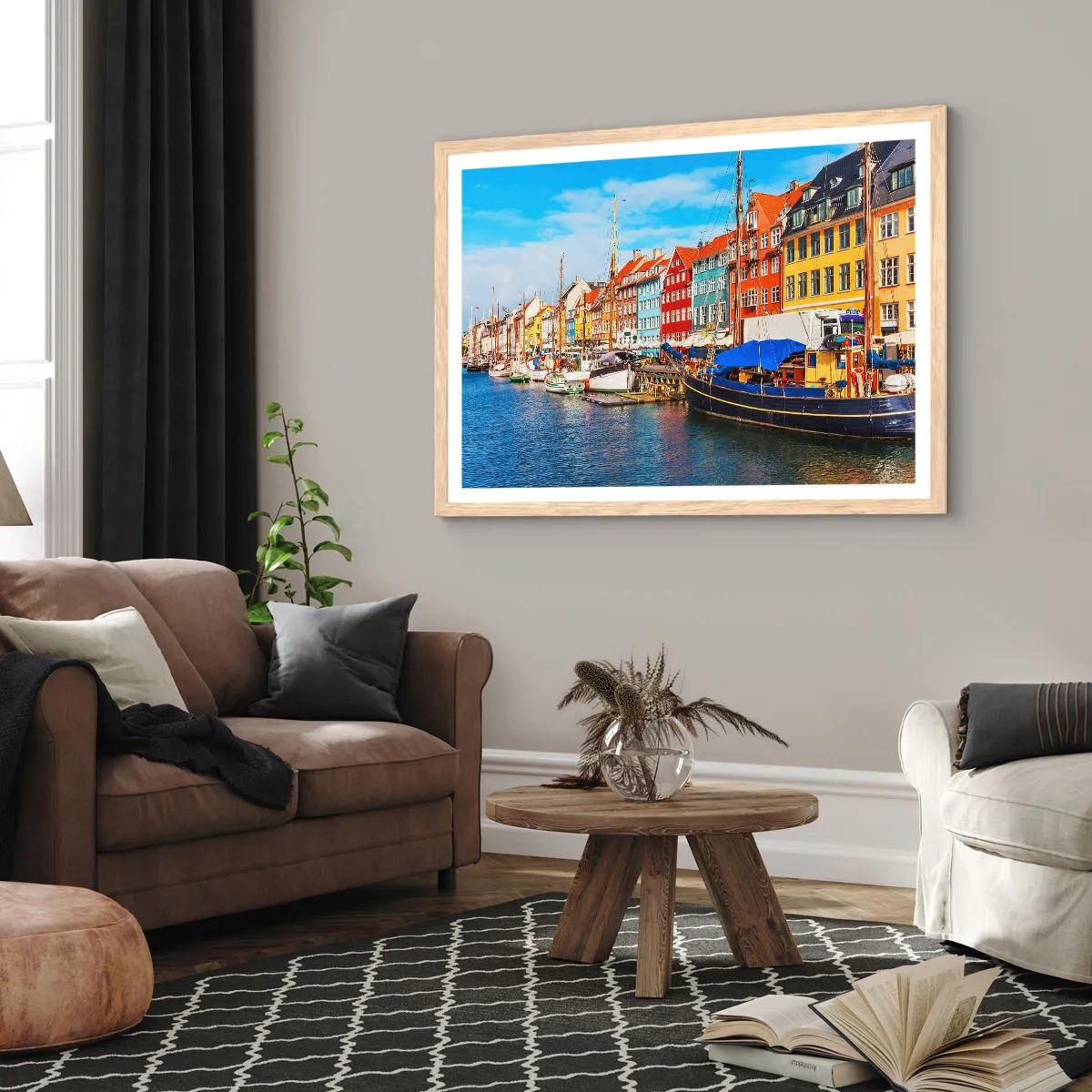 Affisch i ram av ljusek - Glad kaj - 50x40 cm