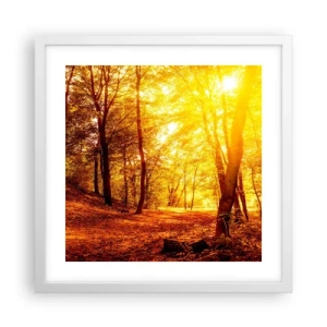 Affisch i vit ram - Mot guldgläntan - 40x40 cm