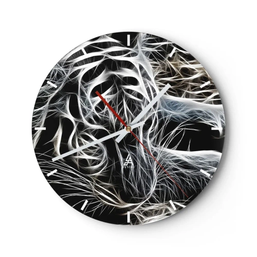 Väggklocka - Klocka på glas - En studie om kattens lätthet - 40x40 cm