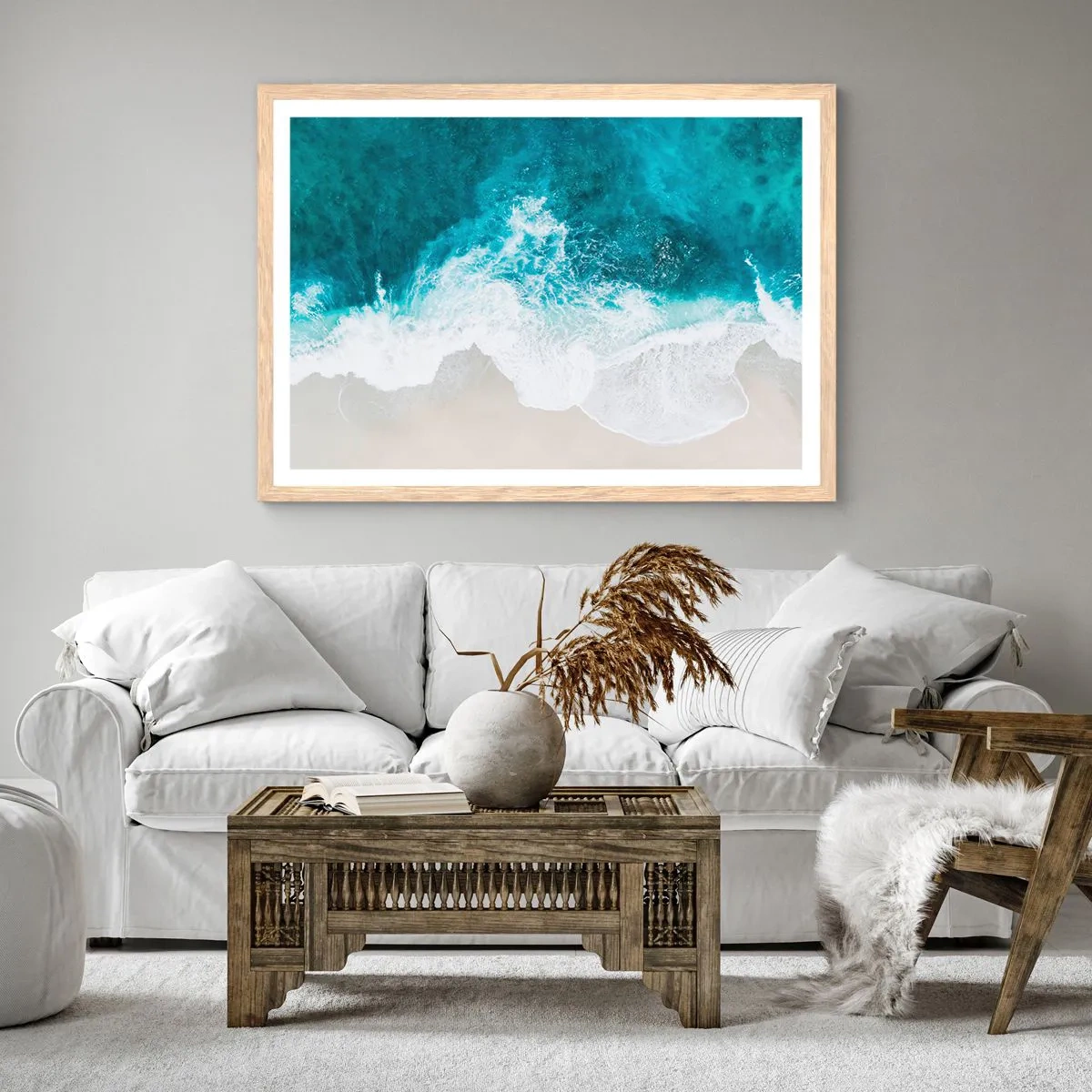 Affisch i ram av ljusek - Naturlig smekning - 100x70 cm