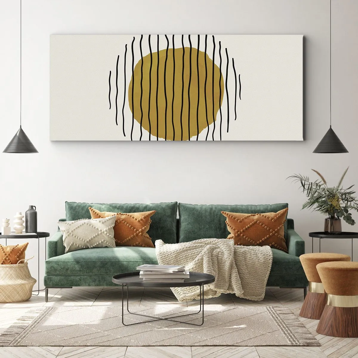 Canvastavla - Bild på duk - Abstraktion som darrar av glöd - 100x40 cm