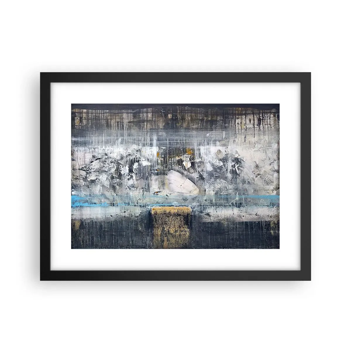Affisch i svart ram - På is och klumpar - 40x30 cm