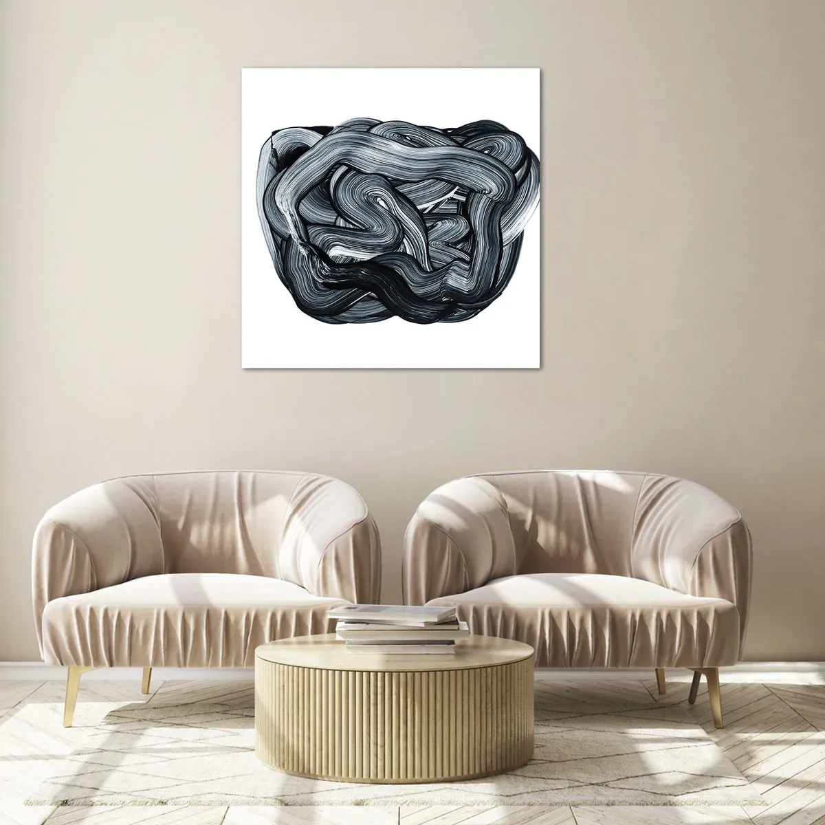 Glastavla - Bild på glas - Det är inte så enkelt - 70x70 cm