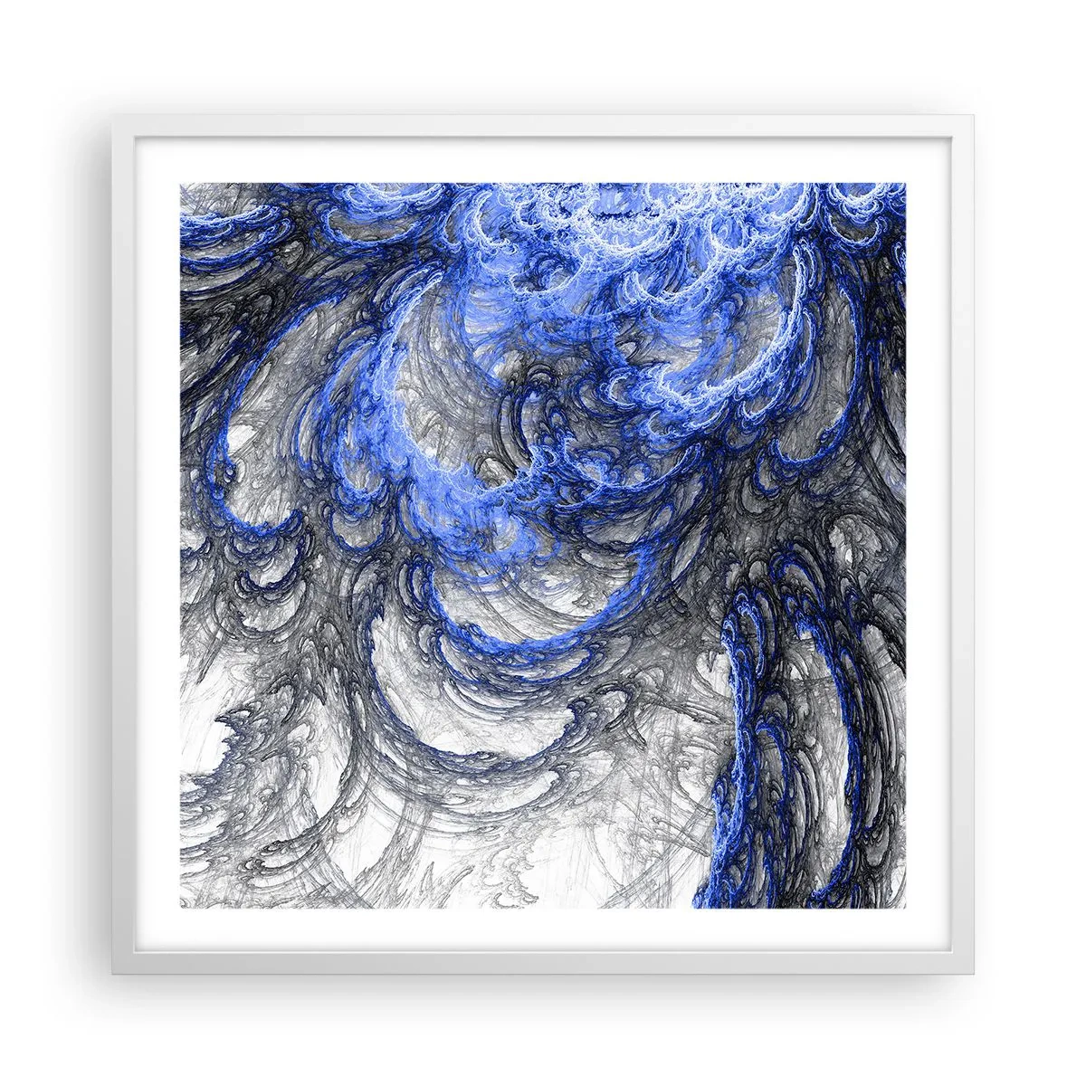 Affisch i vit ram - Vågens födsel - 60x60 cm