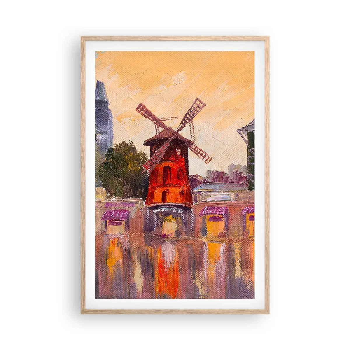 Affisch i ram av ljusek - Ikoner av Paris – Moulin Rouge - 61x91 cm