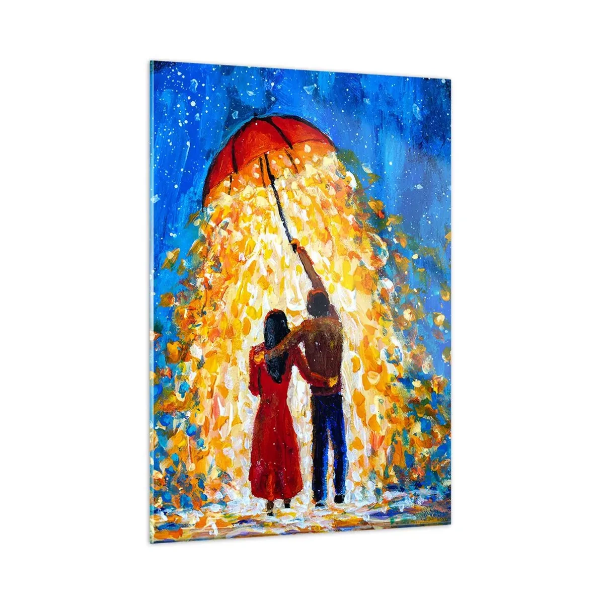 Glastavla - Bild på glas - Magi på en regnig kväll? - 50x70 cm