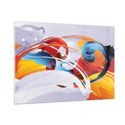 Glastavla - Bild på glas - Elementens dans - 100x70 cm