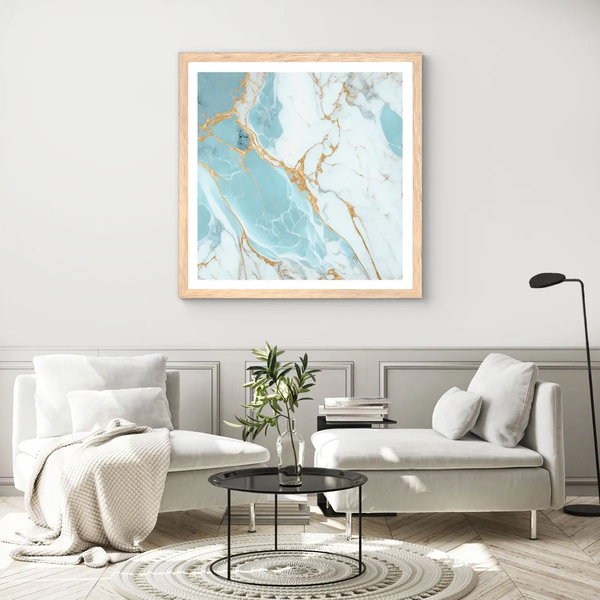 Affisch i ram av ljusek - Stenrikedom - 40x40 cm