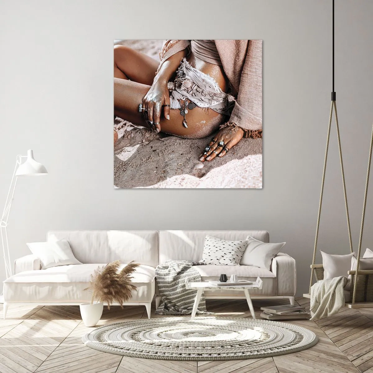 Canvastavla - Bild på duk - Utkastad av vågorna? - 60x60 cm